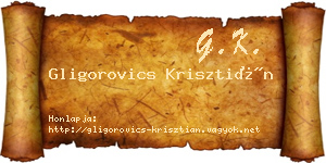 Gligorovics Krisztián névjegykártya